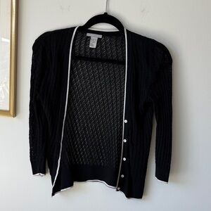 H&M Black Cardigan with White Trim